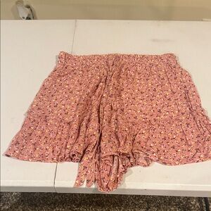 Kingston Pink Floral Shorts with Ruffles